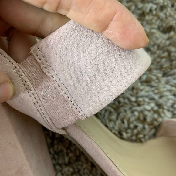 JustFab Perenna Heeled Sandal Pink Suede Chunky Heel size 9 - Picture 12 of 14